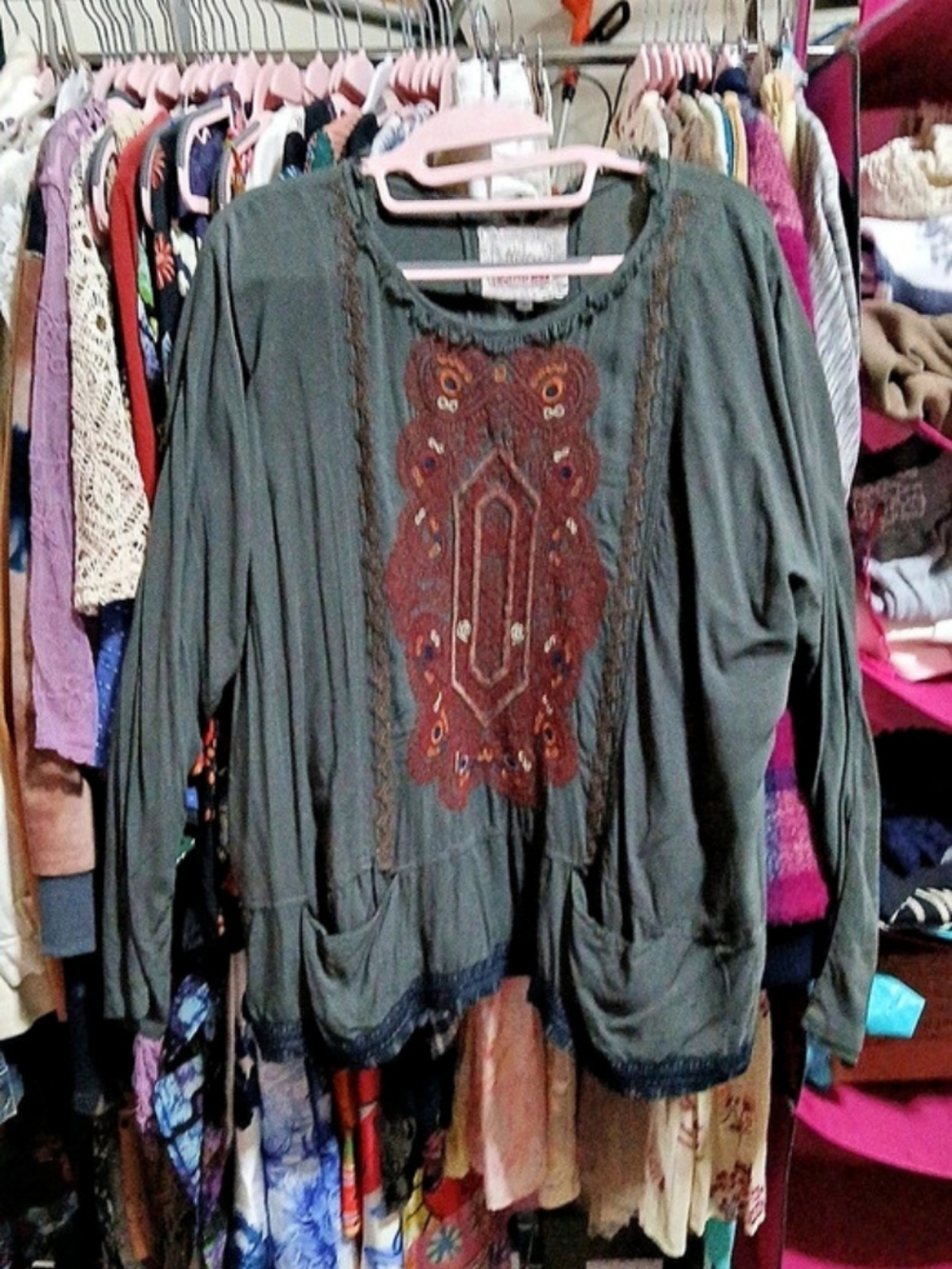 Biya By Johnny Was Effie Challis Boho Embroidered Blouse